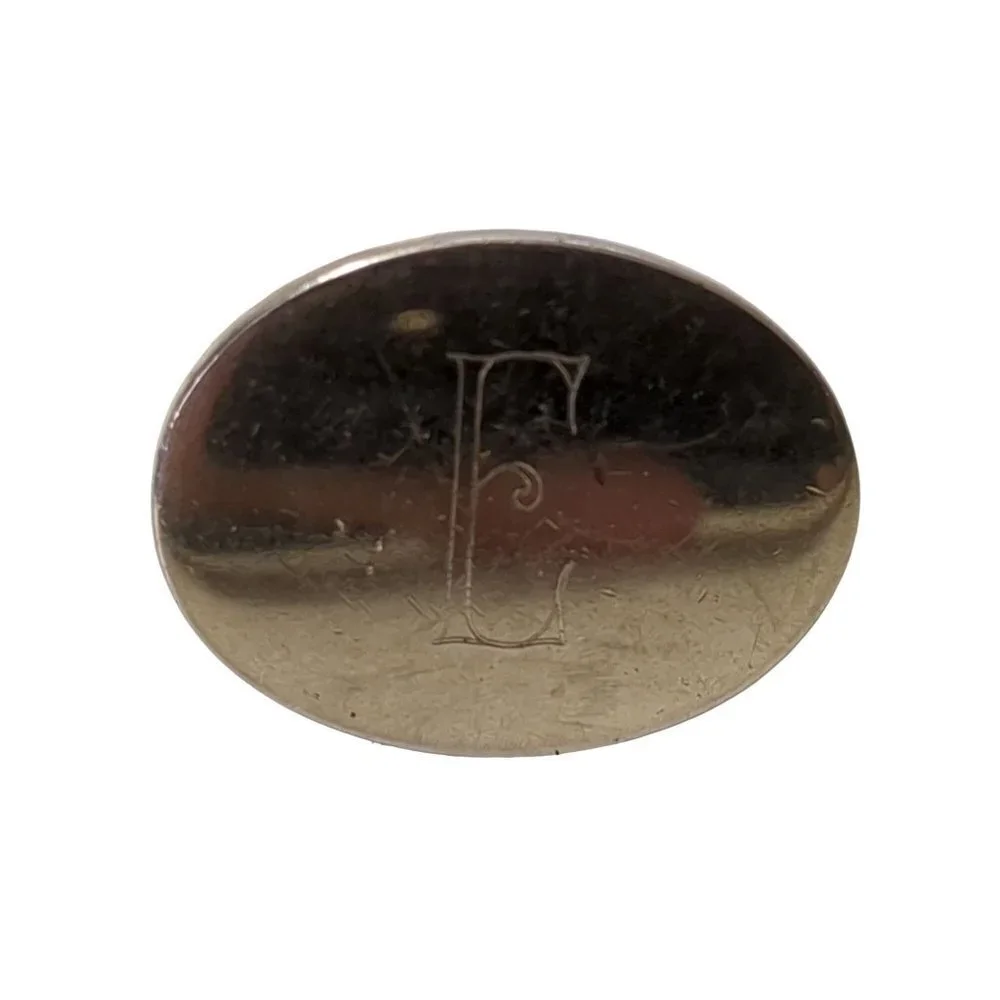 Vintage Cufflinks‎ E Monogram Gold Tone Oval